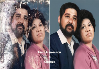 I will old photo restoration,  colorize,  fix damage,  retouching professionally for you