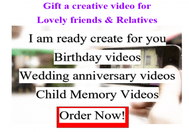 Gift a creative video for lovely friends & Relatives