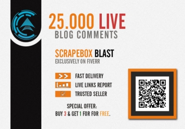 I will make 25000 live blog comments with scrapebox,  get huge link juice