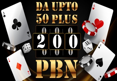 200 PBN DA UPTO 50+Homepage DoFollow Links for Casino,  Poker