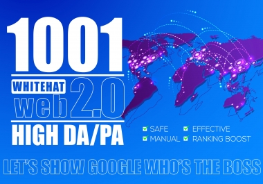 build 1001 authority web 2.0 backlinks from high DA PA