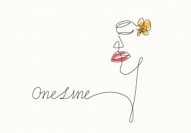 I will draw one continuous line art style