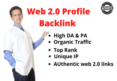 Get your50+ high DA and PA SEO friendly WEB 2.0 profile backlinks