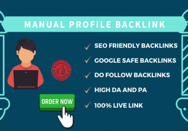 I will provide 70 Do follow profile backlinks for your website.