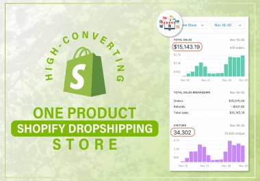 create one product shopify dropshipping store or shopify website