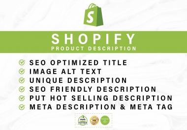 Add seo product titles and write description for shopify