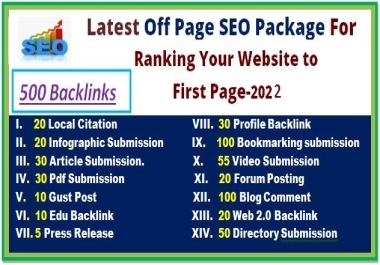 High quality off page seo Service must be Done to google rank for your website