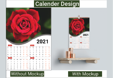I will design a professional desk calendar,  wall calendar