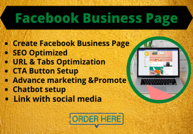 Create,  manage & promote a SEO optimized Facebook Business page