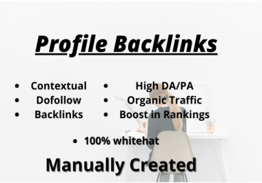 I'll do 50 dofollow profile backlinks with excel sheets. With moneyback guarantee