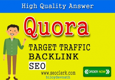 I will Provide 25 Unique Quora answer with Website Keyword and Clickable Backlinks