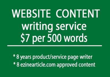400 to 500 product or service page content writing