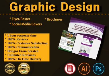 I will Do Amazing Flyer,  Brochures and Social Media Covers Design in 24 hours for you