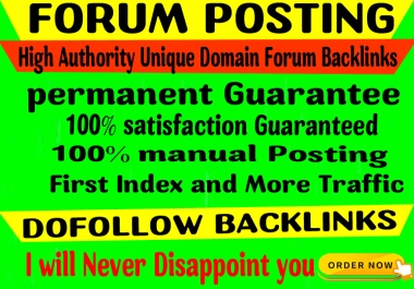 manually create 20 Dofollow Forum Posting SEO Backlinks for Google Ranking