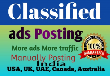 Provide 20 Classified ads Posting manually Backlinks increase your website ranking
