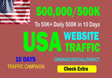 500,000 USA TARGETED Organic Web Traffic to your website within 30 days.