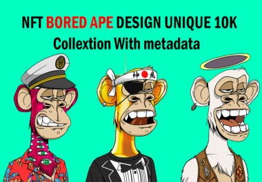 I Will Design And Generate 10K Custom NFT Bored Ape Collections.