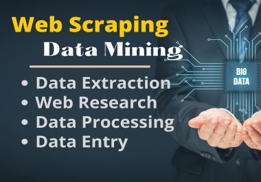 I will do web scraping,  Data Mining & Data entry from any website