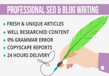 I will do SEO article writing in 24 hours