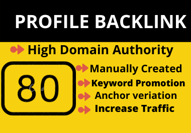 80 High domain Authority Social Profile Creation Backlinks