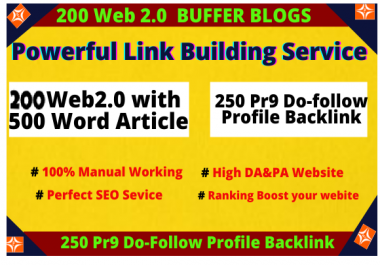 I will do 200 Web 2.0 Blog Properties Contextual Panda & Penguin Safe High Quality Backlinks