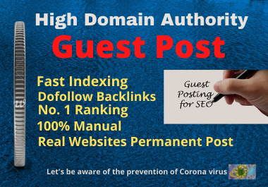 Write and Publish High Authority website 10 Guest Posts unique article on the permanent backlinks