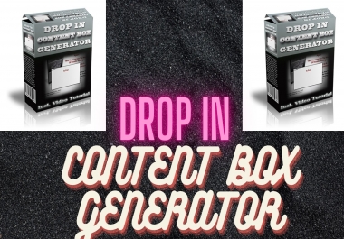 Drop In Content Box Generator with Video