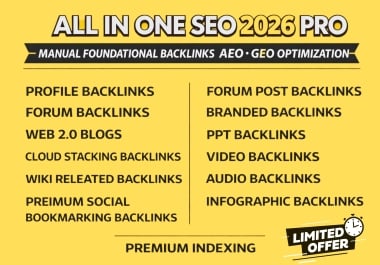 All In One SEO 2026 Complete Ranking Framework Backlinks AEO GEO Optimization