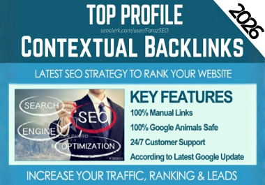 I will do 150 high da profile backlinks manually