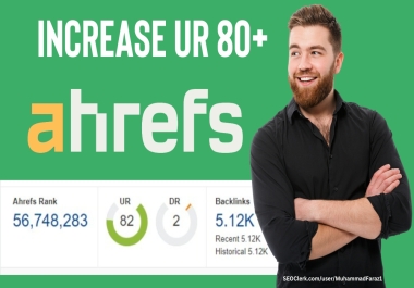 I will increase url rating ahrefs ur 80 plus fast