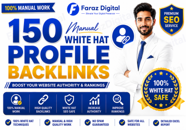 I will do 150 high da profile backlinks manually