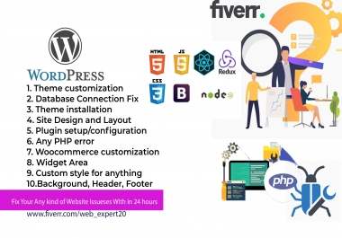 I will create fix, customize, your wordpress, website issues