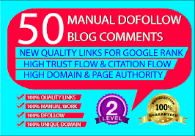 I will provide 50 backlinks unique domain Dofollow blog comments