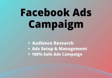 I will be your Facebook ads campaign manager