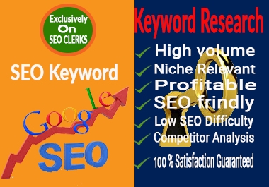 I will do 200 SEO keyword research to targeted niches for Google's top ranking.