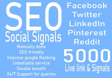 do 5000 Social Signals live link and signals to change your Google Ranking guaranteedly