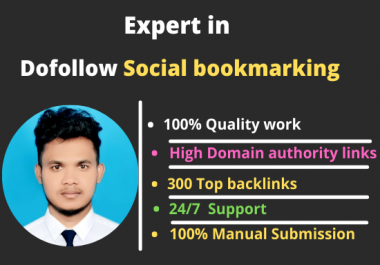 I will create manually 100 dofollow top social bookmarking backlinks