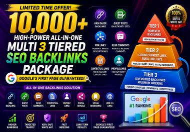 Complete 10,000+ SEO Authority Package with Multi 3-Tier Link Building Strategy
