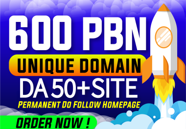 600 Unique Domain Homepage PBN High Authority DA 50 Plus Dofollow Backlinks
