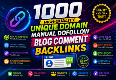 Make 1000 High Quality Manual Dofollow Blog Comments Powerful SEO da pa Backlinks