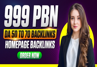 Rank With Premium PBN 999 Dofollow Homepage Permanent DR/DA50 to 70 Backlinks