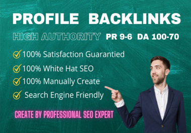 Live 20 Profile Backlinks high authority white hat dofollow High DA Permanent link building
