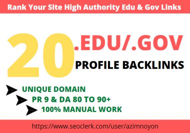 25. edu/. gov profile backlink manually create from high Authority site
