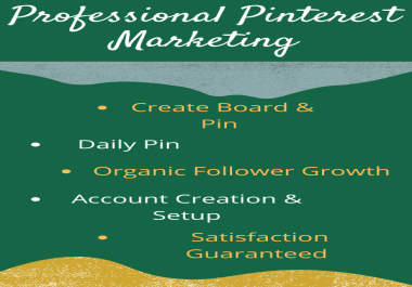 I will create pins and board as a Professional Pinterest marketing manager