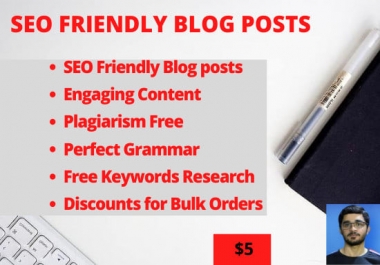 I will be your blog post writer and SEO article writer,  content writing