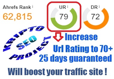 Increase your URL Rating Ahrefs to UR70+ for 25 Days