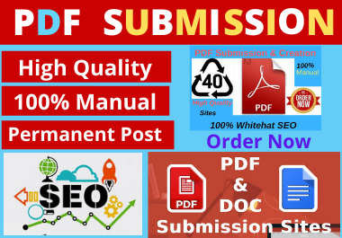24 PDF Submission low spam score high authority permanent backlinks and high quality