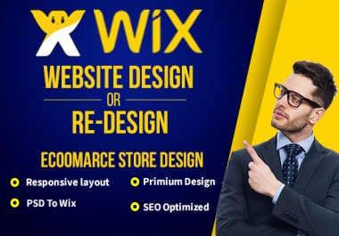 i will design or redesign wix website and wix ecommerce store