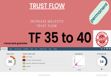 Increase majestic tf 35+ with high tf cf dofollow backlinks
