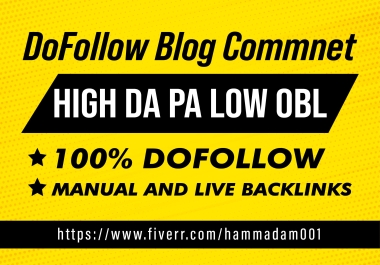 I will do manually dofollow blog comments SEO backlinks